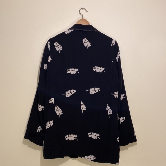 Anthropologie Capulet black and white Leaf print relaxed fit blazer. Size S - Picture 3 of 8